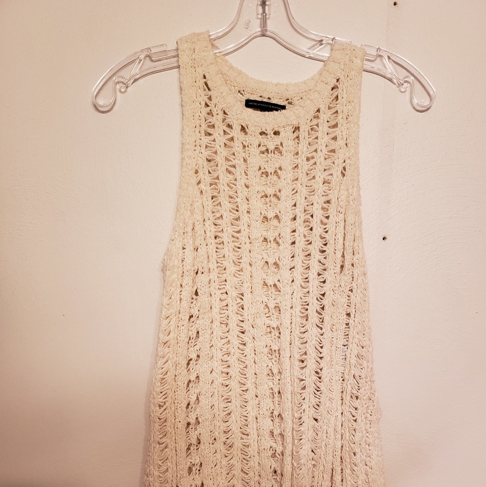 Crochet knit tank top